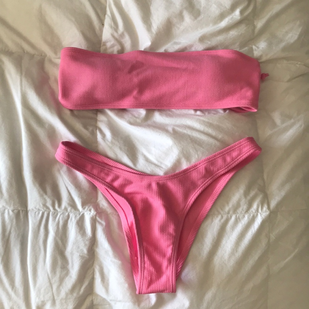 Pink zaful bandeau bikini